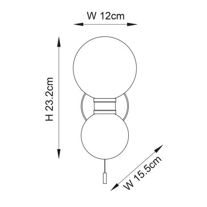 Endon 93523 - Kúpeľňové nástenné svietidlo PULSA 2xG9/3W/230V IP44 čierna