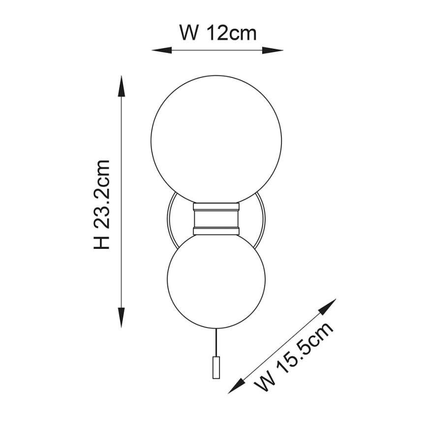 Endon 93523 - Kúpeľňové nástenné svietidlo PULSA 2xG9/3W/230V IP44 čierna