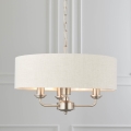 Endon 94361 - Luster na reťazi HIGHCLERE 3xE14/40W/230V béžová/matný chróm pr. 45 cm