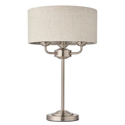 Endon 94369 - Stolná lampa HIGHCLERE 3xE14/18W/230V béžová/matný chróm