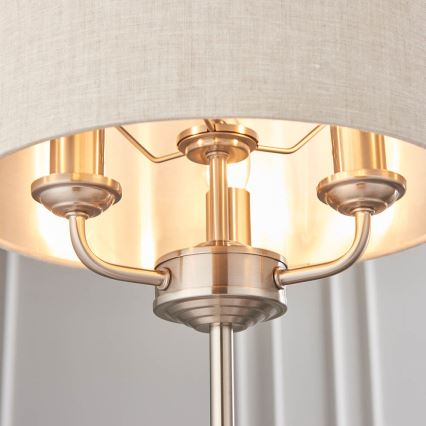 Endon 94369 - Stolná lampa HIGHCLERE 3xE14/18W/230V béžová/matný chróm