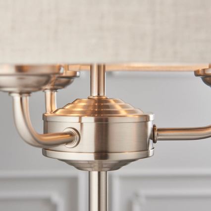 Endon 94369 - Stolná lampa HIGHCLERE 3xE14/18W/230V béžová/matný chróm