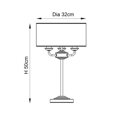 Endon 94369 - Stolná lampa HIGHCLERE 3xE14/18W/230V béžová/matný chróm