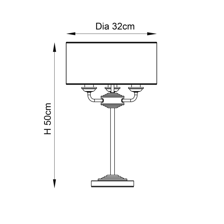 Endon 94369 - Stolná lampa HIGHCLERE 3xE14/18W/230V béžová/matný chróm