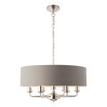 Endon 94373 - Luster na reťazi HIGHCLERE 6xE14/40W/230V šedá/lesklý chróm pr. 35 cm