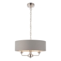 Endon 94377 - Luster na reťazi HIGHCLERE 3xE14/40W/230V šedá/lesklý chróm pr. 45 cm
