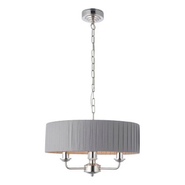 Endon 94394 - Luster na reťazi HIGHCLERE 3xE14/40W/230V tmavošedá/lesklý chróm pr. 45 cm