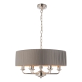 Endon 94397 - Luster na reťazi HIGHCLERE 6xE14/40W/230V šedá/lesklý chróm pr. 35 cm