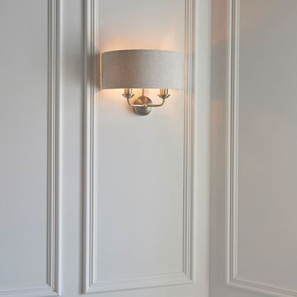 Endon 94403 - Nástenné svietidlo HIGHCLERE 2xE14/40W/230V šedá/matný chróm