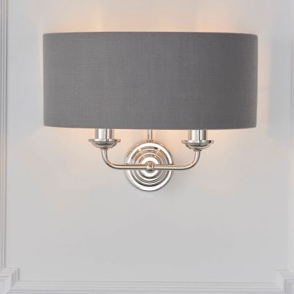 Endon 94406 - Nástenné svietidlo HIGHCLERE 2xE14/40W/230V tmavošedá/lesklý chróm