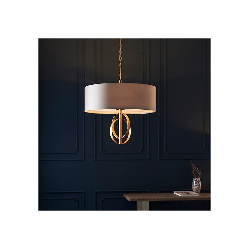 Endon 95211 - Luster na reťazi 5xE27/10W/230V Ø 70 cm sivá/mosadz