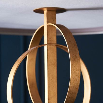 Endon 95211 - Luster na reťazi 5xE27/10W/230V Ø 70 cm sivá/mosadz