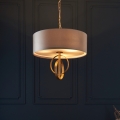 Endon 95212 - Luster na reťazi 3xE27/10W/230V priemer 60 cm sivá/mosadz
