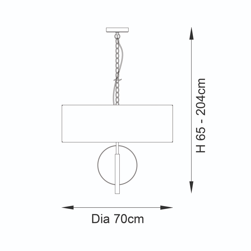 Endon 95215 - Luster na reťazi 5xE27/10W/230V pr. 70 cm sivý