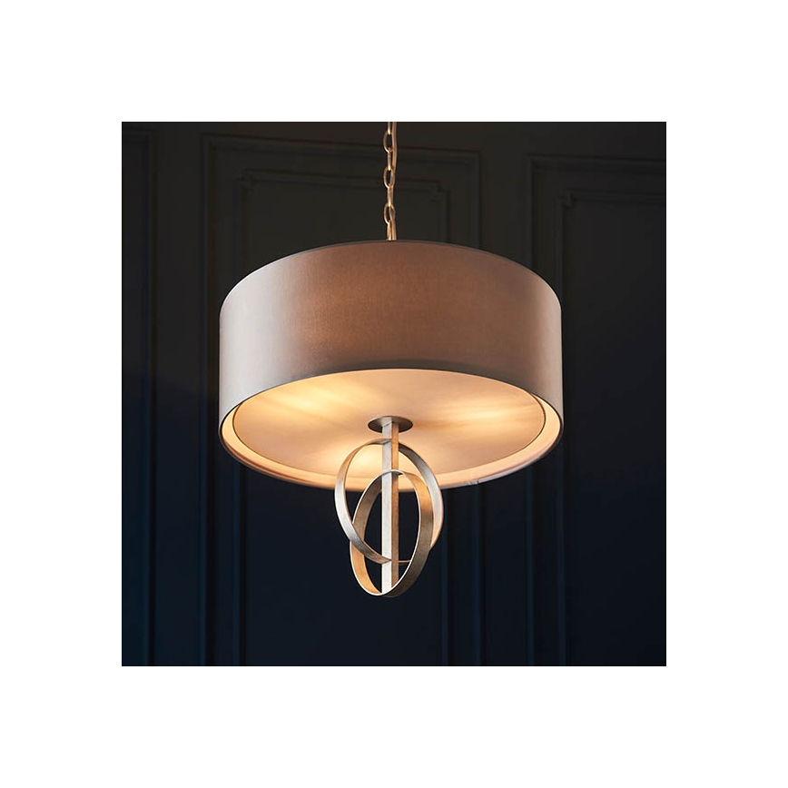 Endon 95216 - Luster na reťazi 3xE27/10W/230V pr. 60 cm sivý