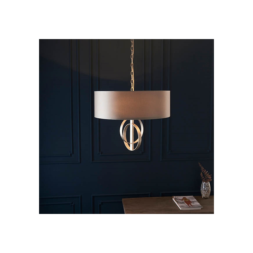 Endon 95216 - Luster na reťazi 3xE27/10W/230V pr. 60 cm sivý