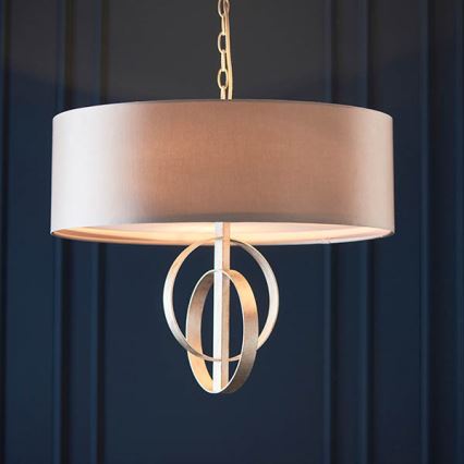 Endon 95216 - Luster na reťazi 3xE27/10W/230V pr. 60 cm sivý