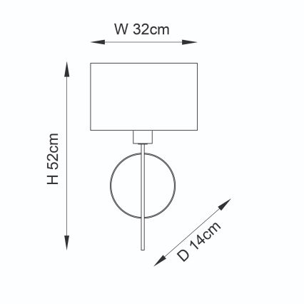 Endon 95218 - Nástenné svietidlo 1xE27/10W/230V modrá/mosadz