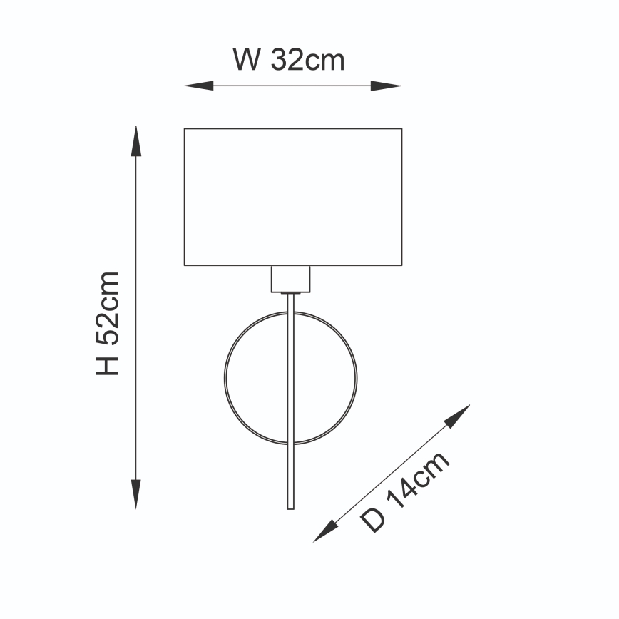 Endon 95218 - Nástenné svietidlo 1xE27/10W/230V modrá/mosadz