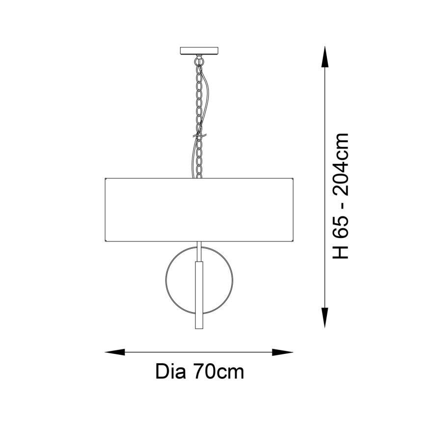Endon 95219 - Luster na reťazi 5xE27/10W/230V priemer 70 cm modrý/mosadz