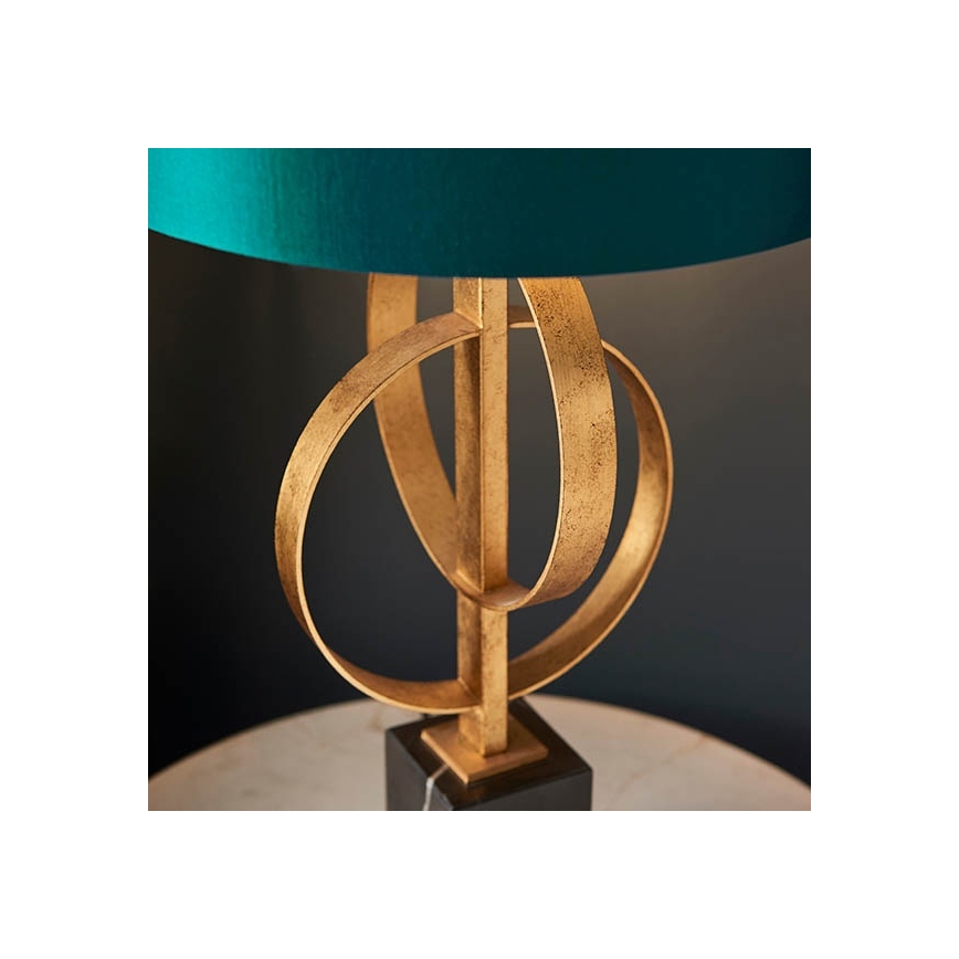 Endon 95221 - Stolná lampa 1xE27/10W/230V modrá/mosadz/čierna