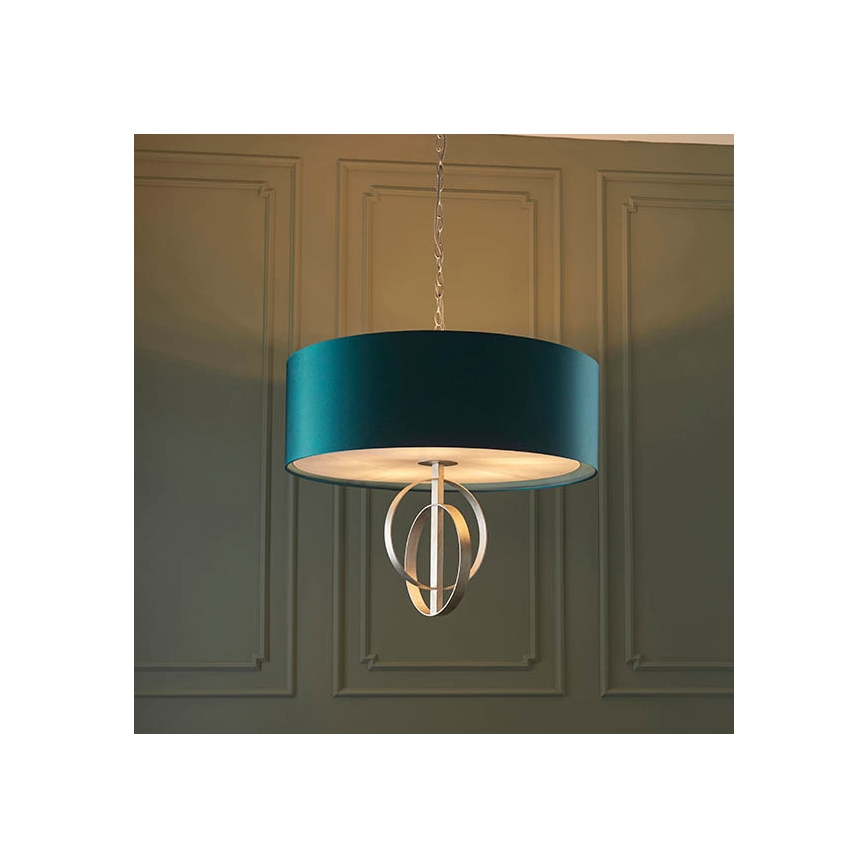 Endon 95223 - Luster na reťazi 5xE27/10W/230V priemer 70 cm modrá/šedá