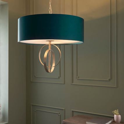 Endon 95223 - Luster na reťazi 5xE27/10W/230V priemer 70 cm modrá/šedá