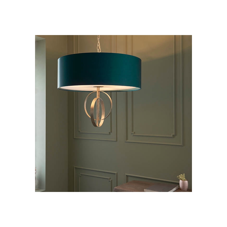 Endon 95223 - Luster na reťazi 5xE27/10W/230V priemer 70 cm modrá/šedá