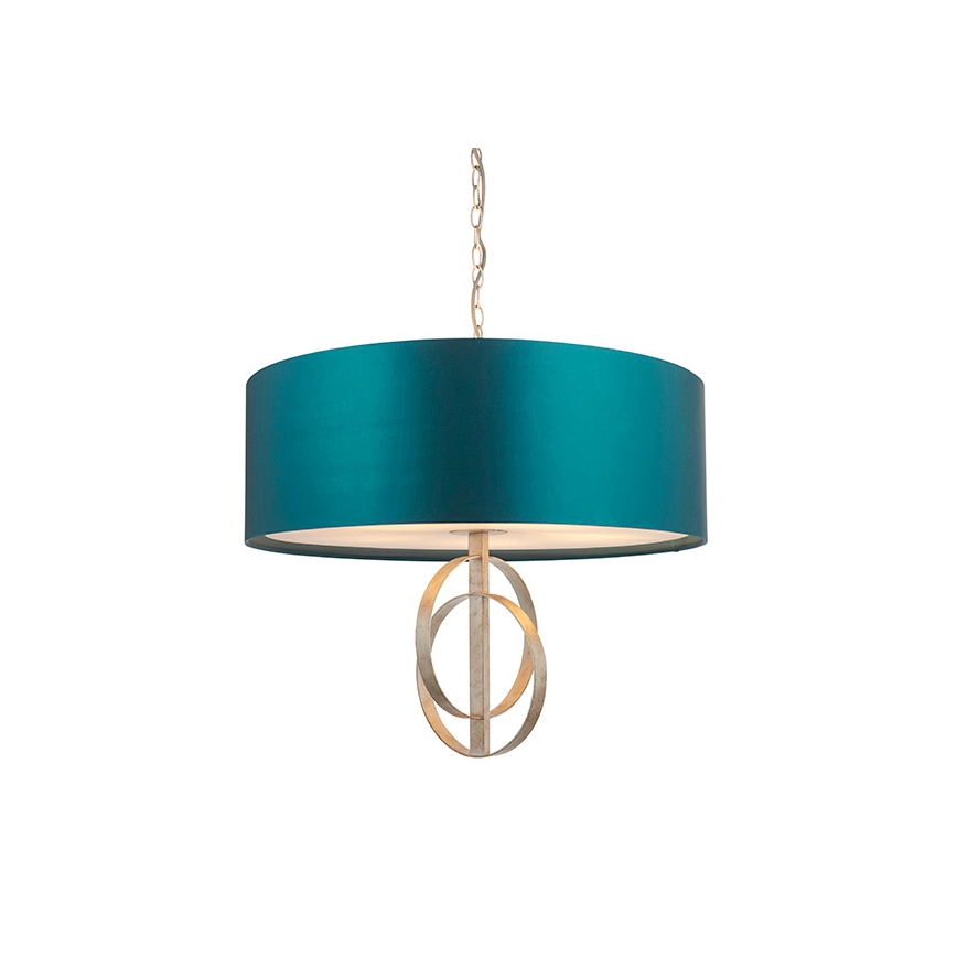 Endon 95223 - Luster na reťazi 5xE27/10W/230V priemer 70 cm modrá/šedá