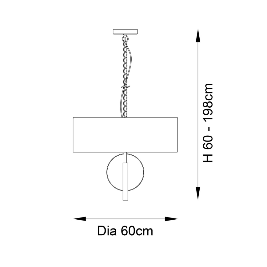 Endon 95224 - Závesný luster na reťazi 3xE27/10W/230V, priemer 60 cm, modrá/šedá