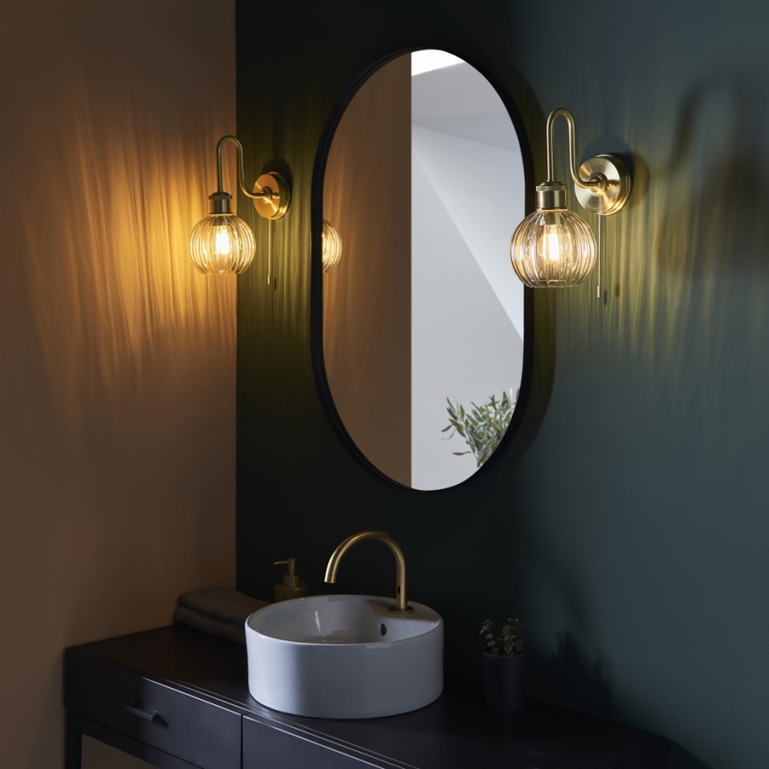 Endon 95507 - Kúpeľňové nástenné svietidlo KENDALL 1xE27/10W/230V IP44 mosadz