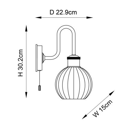 Endon 95507 - Kúpeľňové nástenné svietidlo KENDALL 1xE27/10W/230V IP44 mosadz