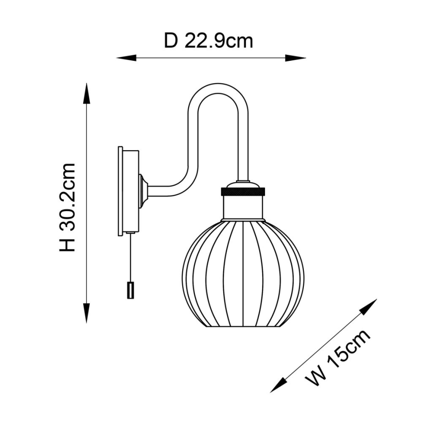Endon 95507 - Kúpeľňové nástenné svietidlo KENDALL 1xE27/10W/230V IP44 mosadz