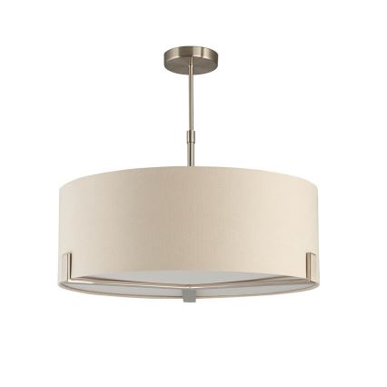 Endon 95834 - Luster na tyči HAYFIELD 3xE27/40W/230V matný chróm/béžová