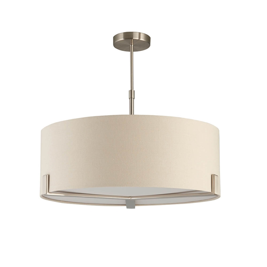 Endon 95834 - Luster na tyči HAYFIELD 3xE27/40W/230V matný chróm/béžová