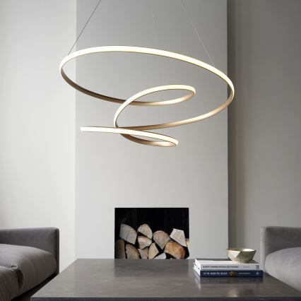 Endon 97639 - LED stmievateľný luster na lanku TWIRL LED/88W/230V 3000K zlatý