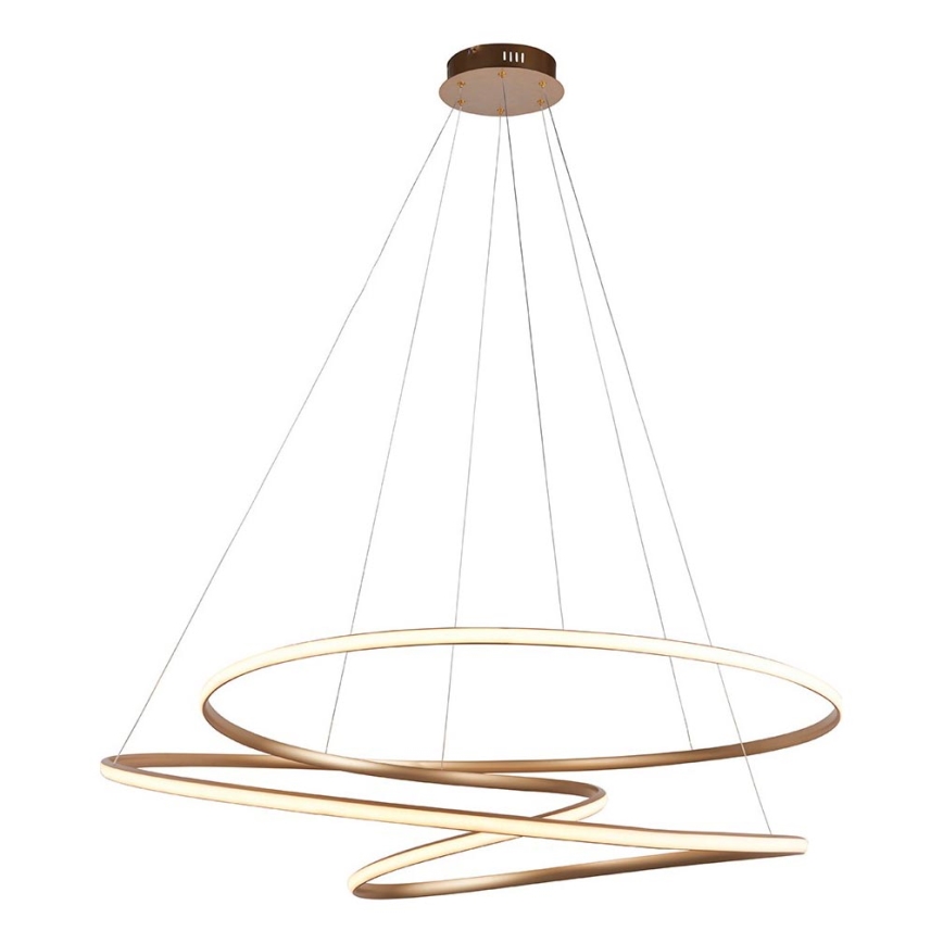 Endon 97645 - Stmievateľný LED luster na lanku TWIRL LED/131W/230V 3000K, zlatý