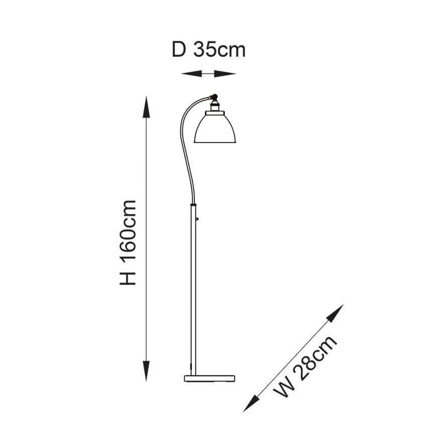 Endon 98753 - Stojacia lampa FRANKLIN 1xE27/10W/230V matný chróm/antracit