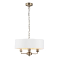 Endon 98934 - Luster na reťazi HIGHCLERE 3xE14/40W/230V biela/mosadz pr. 45 cm