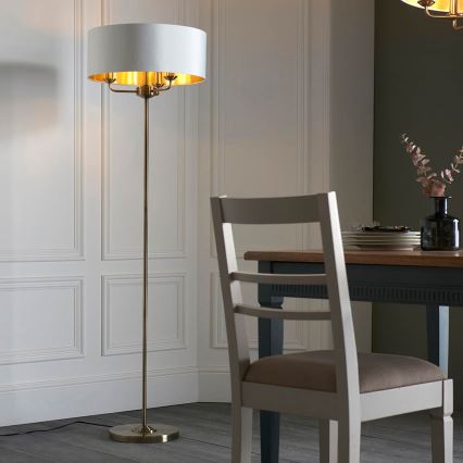 Endon 98935 - Stojacia lampa HIGHCLERE 3xE14/40W/230V biela/mosadz pr. 47 cm