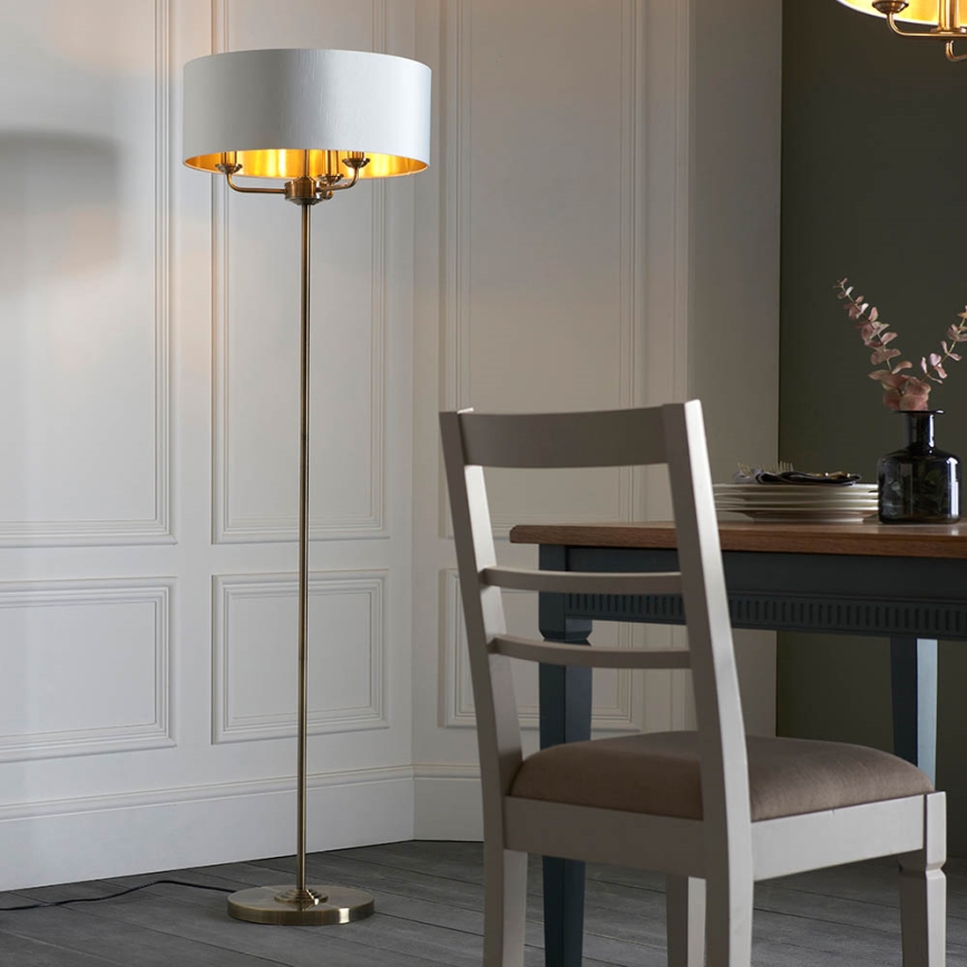 Endon 98935 - Stojacia lampa HIGHCLERE 3xE14/40W/230V biela/mosadz pr. 47 cm