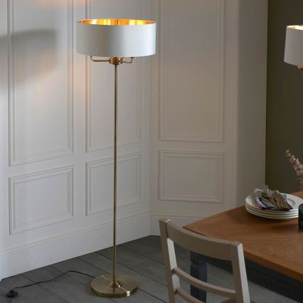 Endon 98935 - Stojacia lampa HIGHCLERE 3xE14/40W/230V biela/mosadz pr. 47 cm
