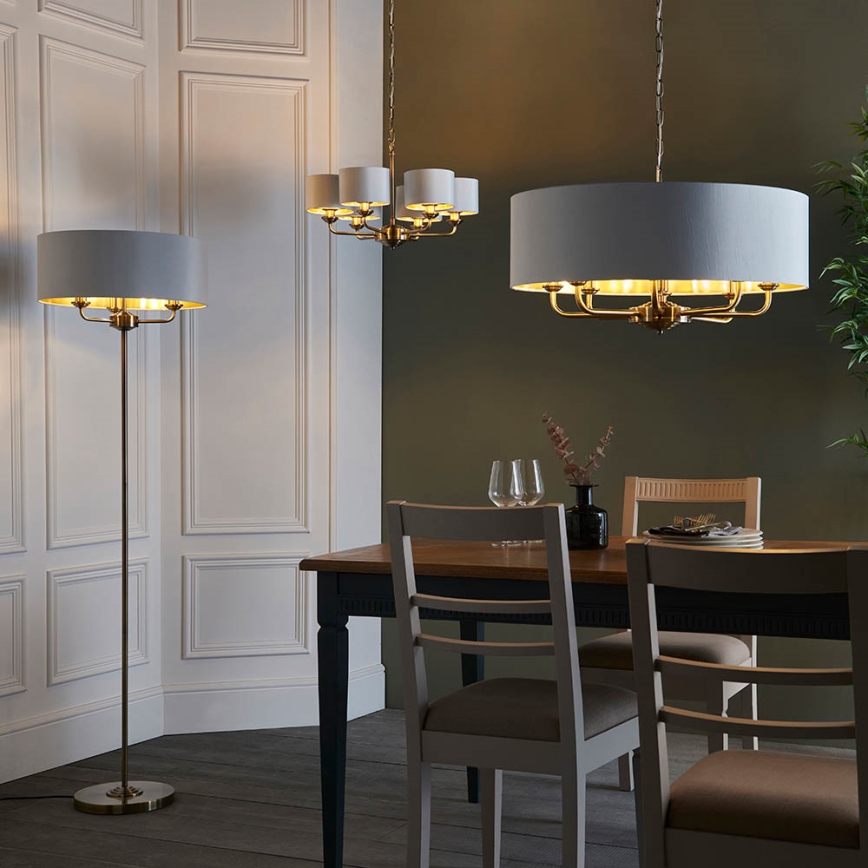 Endon 98935 - Stojacia lampa HIGHCLERE 3xE14/40W/230V biela/mosadz pr. 47 cm