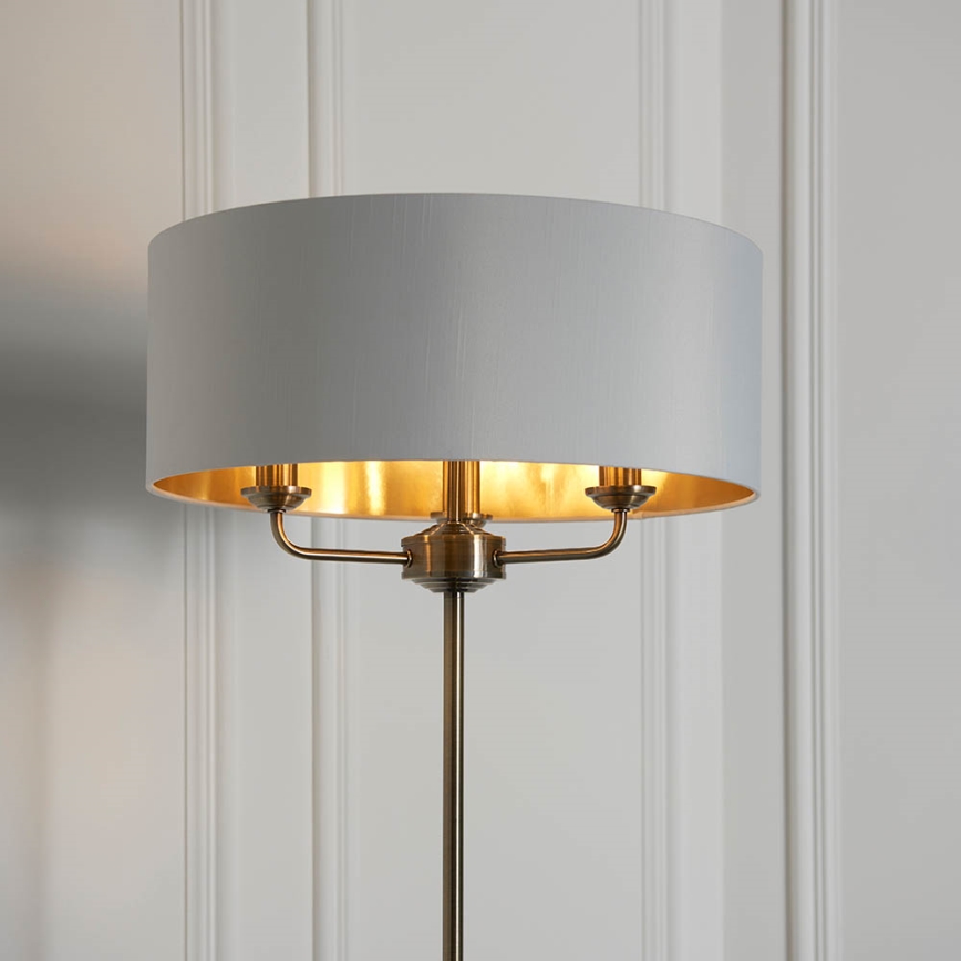 Endon 98935 - Stojacia lampa HIGHCLERE 3xE14/40W/230V biela/mosadz pr. 47 cm