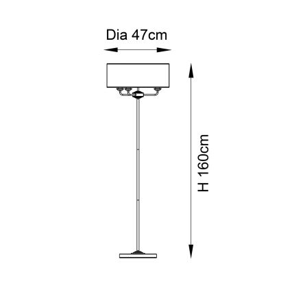 Endon 98935 - Stojacia lampa HIGHCLERE 3xE14/40W/230V biela/mosadz pr. 47 cm