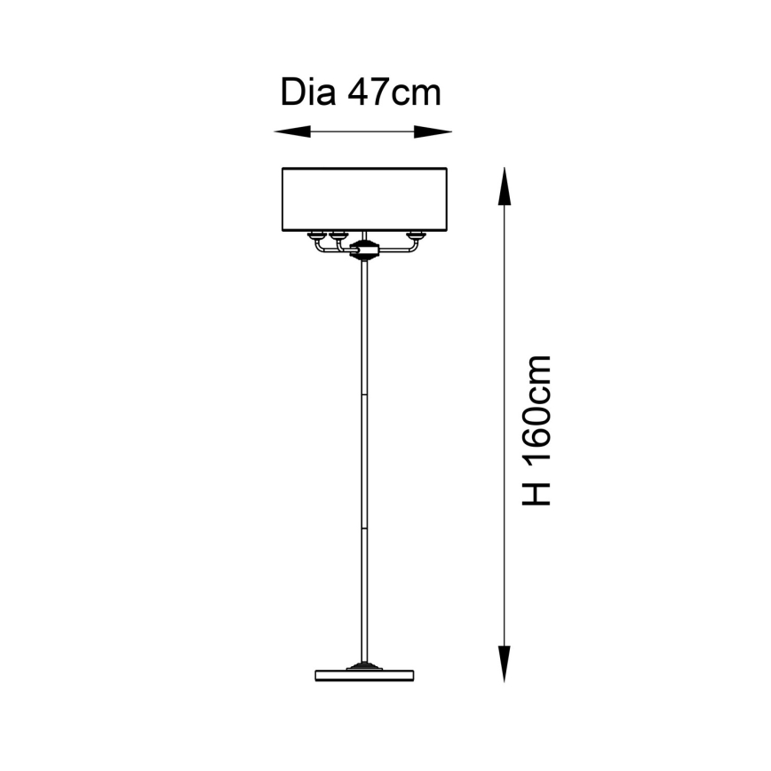 Endon 98935 - Stojacia lampa HIGHCLERE 3xE14/40W/230V biela/mosadz pr. 47 cm