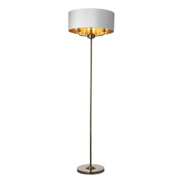 Endon 98935 - Stojacia lampa HIGHCLERE 3xE14/40W/230V biela/mosadz pr. 47 cm