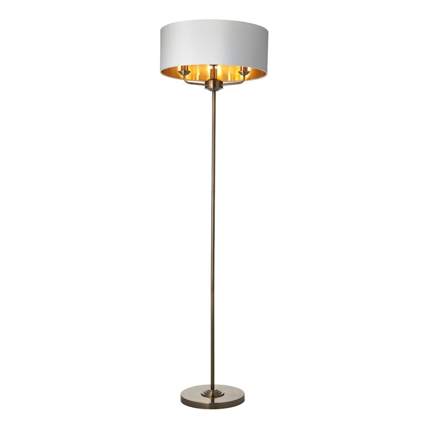 Endon 98935 - Stojacia lampa HIGHCLERE 3xE14/40W/230V biela/mosadz pr. 47 cm