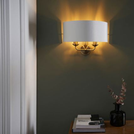Endon 98937 - Nástenné svietidlo HIGHCLERE 2xE14/40W/230V biela/mosadz