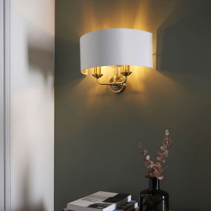 Endon 98937 - Nástenné svietidlo HIGHCLERE 2xE14/40W/230V biela/mosadz